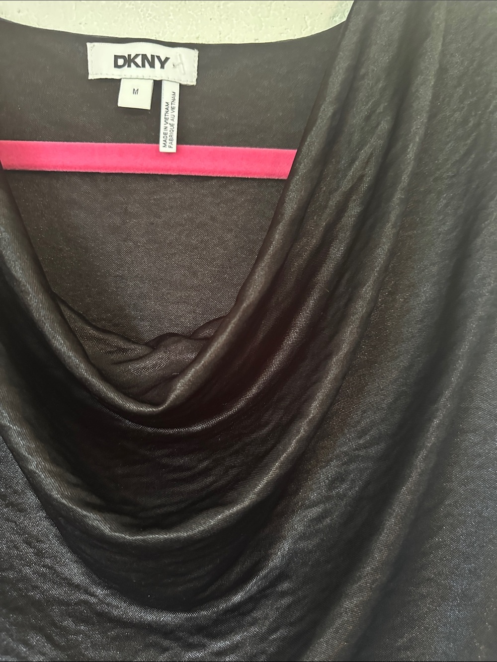 DKNY Black Cowl Neck Blouse